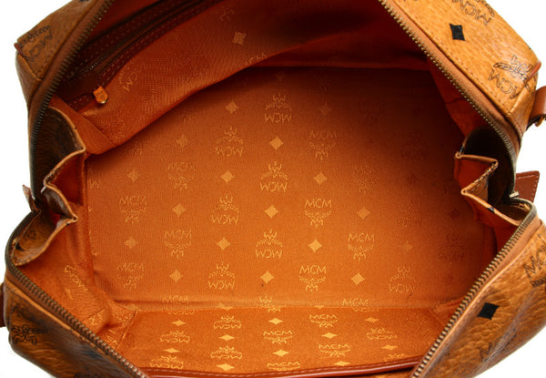 エム シー エム ブラウン 茶 レザー ハンドバッグ MCM レディース 中古