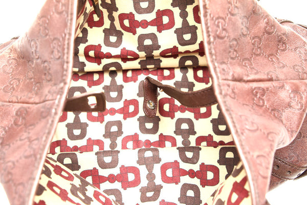 グッチ グッチシマ 162900 ブラウン 茶 レザー ショルダーバッグ レディース GUCCI 中古