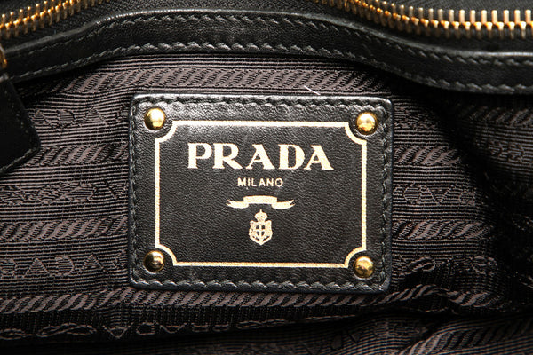 プラダ ナッパ ブラック 黒 レザー ハンドバッグ レディース PRADA 中古