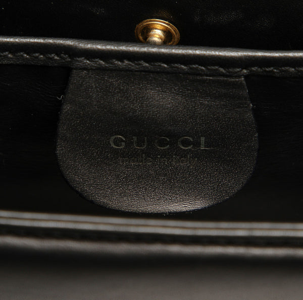 グッチ 001・2058 ブラック 黒 レザー ハンドバッグ GUCCI レディース 中古