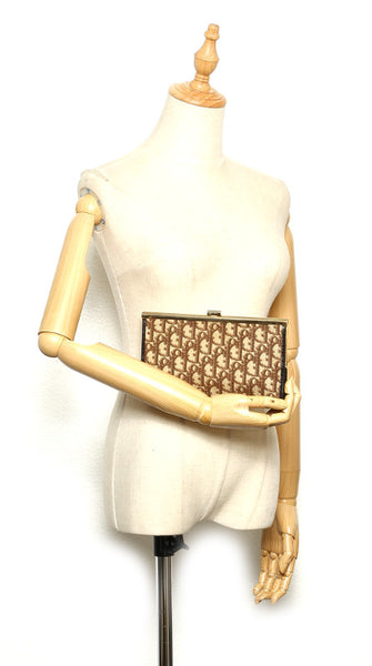 ディオール トロッター ブラウン 茶 キャンバス ポーチ レディース Dior 中古