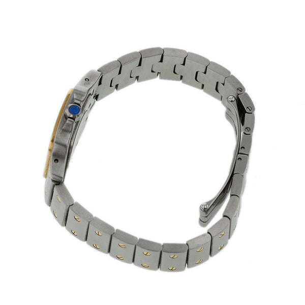 カルティエ サントスガルベSM W20012C4 シルバー ゴールド スティール K18YG イエローゴールド 腕時計 レディース CARTIER スイス製クオーツ ホワイト文字盤 【中古】