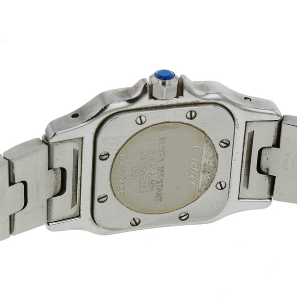 カルティエ サントスガルベSM W20012C4 シルバー ゴールド スティール K18YG イエローゴールド 腕時計 レディース CARTIER スイス製クオーツ ホワイト文字盤 【中古】