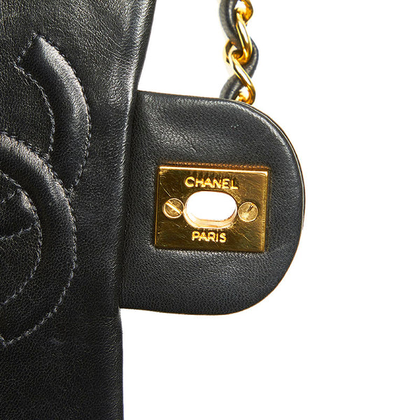 シャネル ミニマトラッセ ブラック ラムスキン チェーン ショルダーバッグ レディース CHANEL 中古