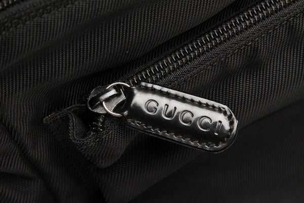 グッチ バンブー ブラック 黒 ナイロン ハンドバッグ レディース GUCCI 中古