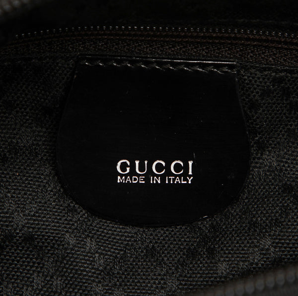 グッチ バンブー ブラック 黒 ナイロン ハンドバッグ レディース GUCCI 中古