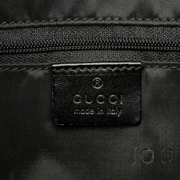 グッチ バンブー ハンドバッグ ショルダーバッグ 2WAY 001 1577 ブラック キャンバス レザー レディース GUCCI 【中古】