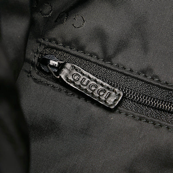 グッチ バンブー ハンドバッグ ショルダーバッグ 2WAY 001 1577 ブラック キャンバス レザー レディース GUCCI 【中古】