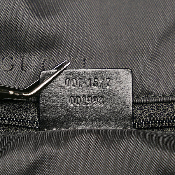 グッチ バンブー ハンドバッグ ショルダーバッグ 2WAY 001 1577 ブラック キャンバス レザー レディース GUCCI 【中古】