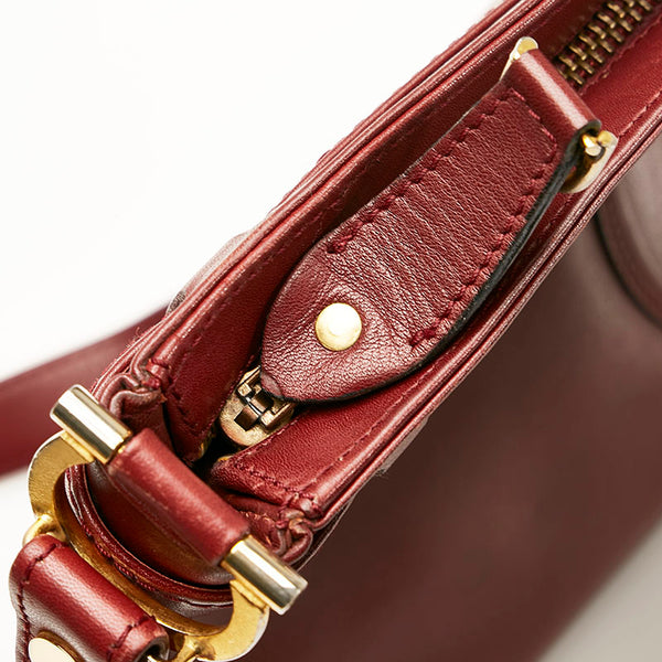 カルティエ マスト 斜め掛け ショルダーバッグ ワインレッド レザー レディース CARTIER 【中古】