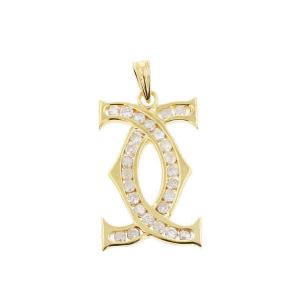 K18YG イエローゴールド ダイヤ0.56ct ペンダントトップ レディース 【中古】