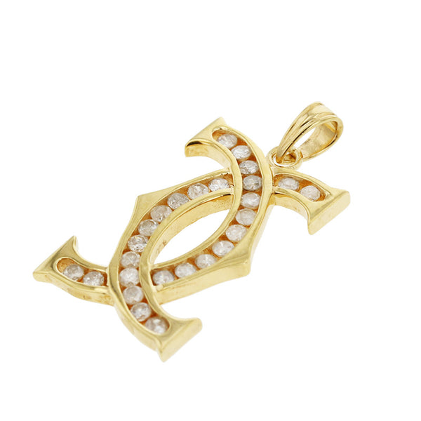 K18YG イエローゴールド ダイヤ0.56ct ペンダントトップ レディース 【中古】