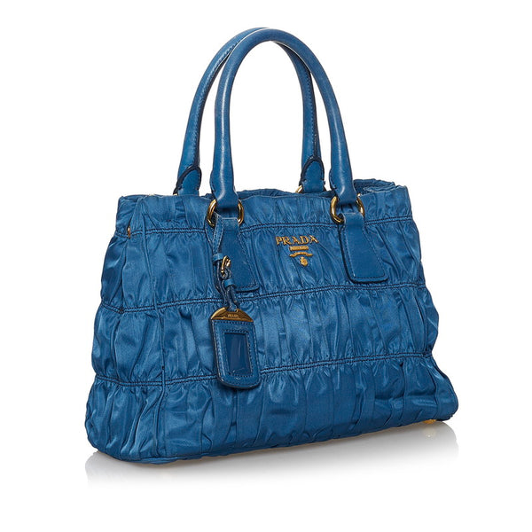 プラダ ブルー ナイロン ハンドバッグ ショルダーバッグ ２WAY レディース PRADA 【中古】