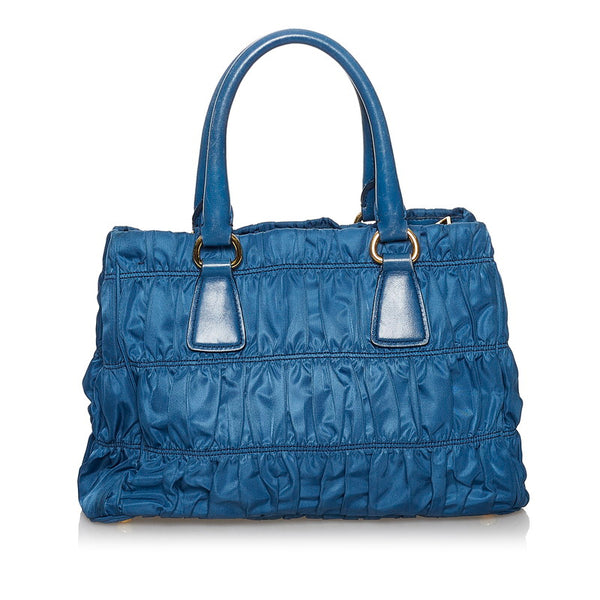 プラダ ブルー ナイロン ハンドバッグ ショルダーバッグ ２WAY レディース PRADA 【中古】
