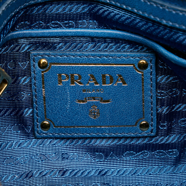 プラダ ブルー ナイロン ハンドバッグ ショルダーバッグ ２WAY レディース PRADA 【中古】