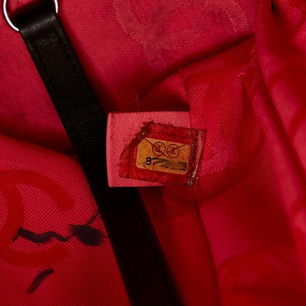 シャネル カンボンライン ココマーク ハンドバッグ ブラック ホワイト レザー レディース CHANEL 【中古】