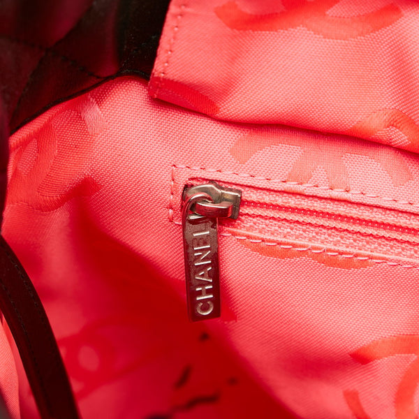 シャネル カンボンライン ココマーク ハンドバッグ ブラック ホワイト レザー レディース CHANEL 【中古】