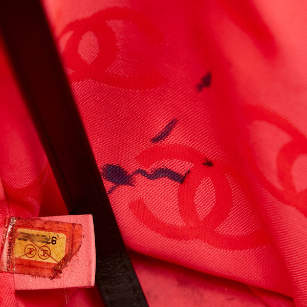 シャネル カンボンライン ココマーク ハンドバッグ ブラック ホワイト レザー レディース CHANEL 【中古】