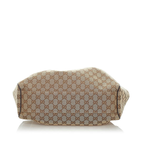 グッチ GGキャンバス スーキー トートバッグ 211944 ブラウン ベージュ キャンバス レザー レディース GUCCI 【中古】