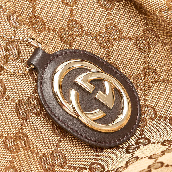 グッチ GGキャンバス スーキー トートバッグ 211944 ブラウン ベージュ キャンバス レザー レディース GUCCI 【中古】