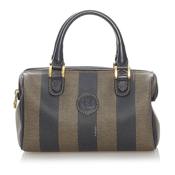 フェンディ ミニハンドバッグ ブラウン ブラック PVC レザー レディース FENDI 【中古】