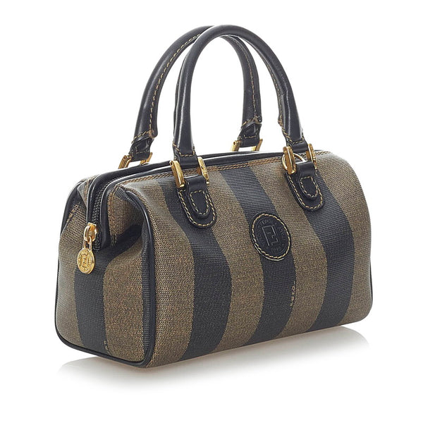 フェンディ ミニハンドバッグ ブラウン ブラック PVC レザー レディース FENDI 【中古】