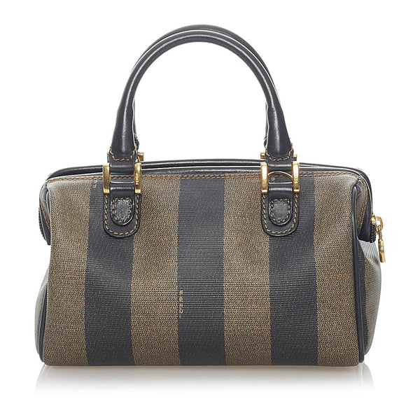 フェンディ ミニハンドバッグ ブラウン ブラック PVC レザー レディース FENDI 【中古】