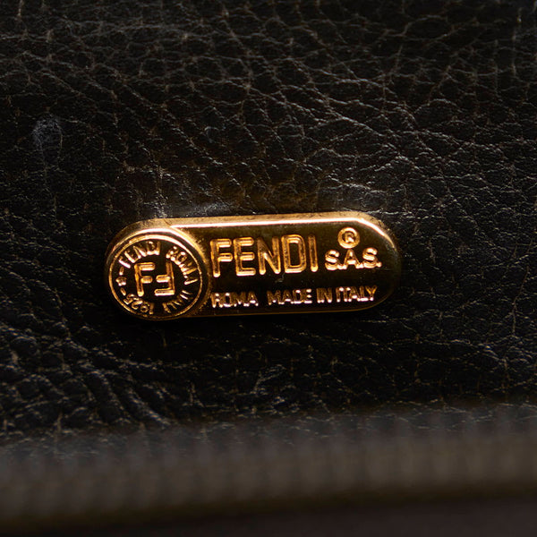 フェンディ ミニハンドバッグ ブラウン ブラック PVC レザー レディース FENDI 【中古】