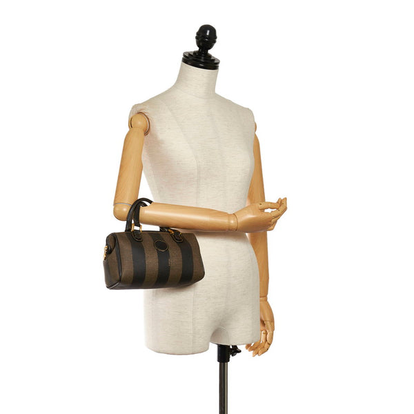 フェンディ ミニハンドバッグ ブラウン ブラック PVC レザー レディース FENDI 【中古】