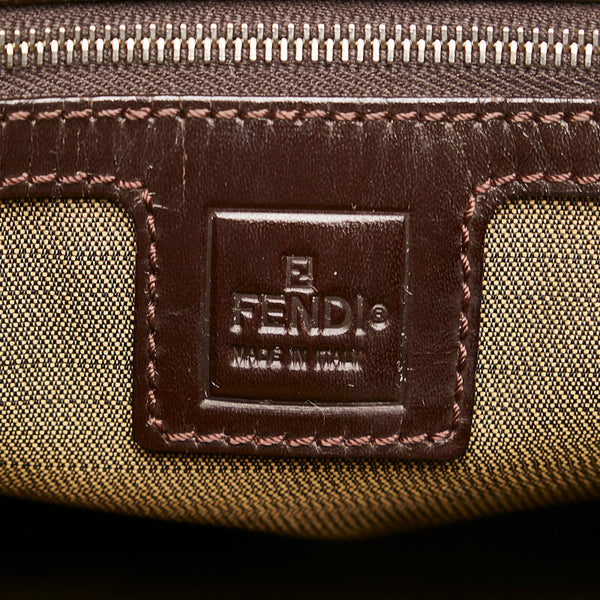 フェンディ ズッカ ハンドバッグ 26329 ブラウン キャンバス レザー レディース FENDI 【中古】