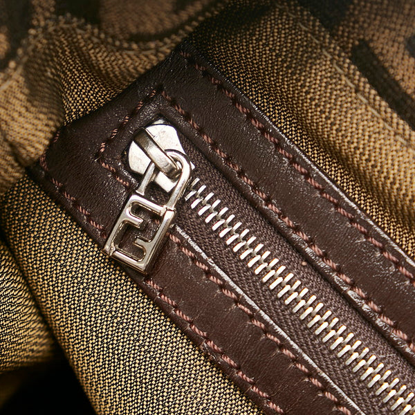 フェンディ ズッカ ハンドバッグ 26329 ブラウン キャンバス レザー レディース FENDI 【中古】