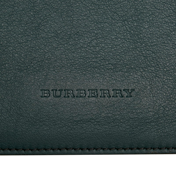 バーバリー ノバチェック グラフィティ ロゴ ハンドバッグ リュック バックパック 2WAY ダークグリーン レザー レディース BURBERRY 【中古】