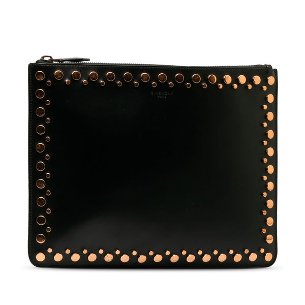 ジバンシー スタッズ クラッチバッグ セカンドバッグ ブラック ピンクゴールド レザー レディース Givenchy 【中古】