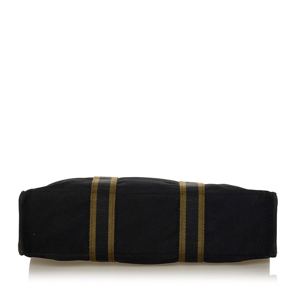 エルメス フールトゥ MM トートバッグ カーキ ブラック キャンバス レディース HERMES 【中古】