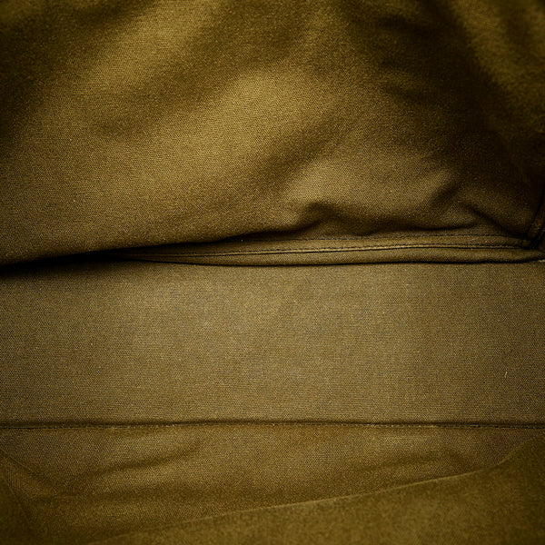 エルメス フールトゥ MM トートバッグ カーキ ブラック キャンバス レディース HERMES 【中古】