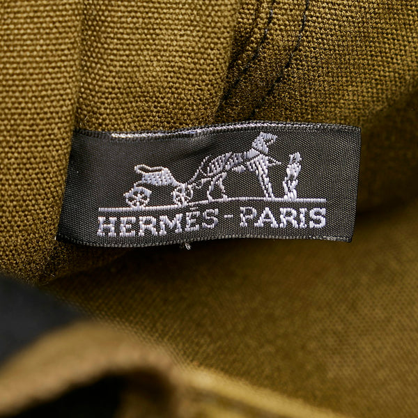 エルメス フールトゥ MM トートバッグ カーキ ブラック キャンバス レディース HERMES 【中古】