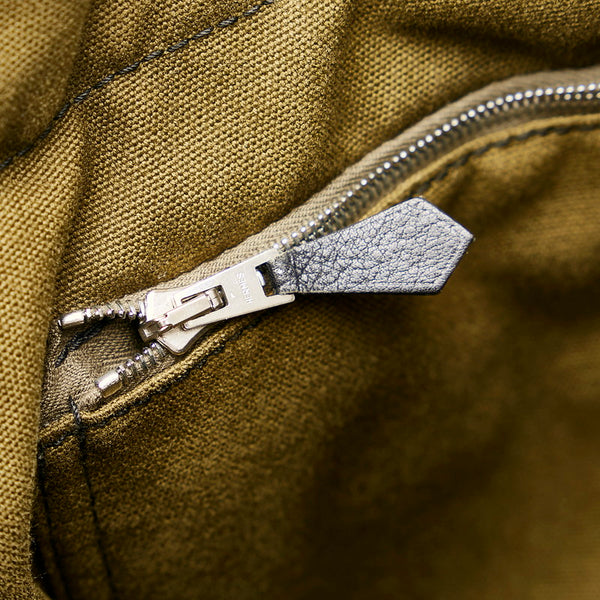 エルメス フールトゥ MM トートバッグ カーキ ブラック キャンバス レディース HERMES 【中古】