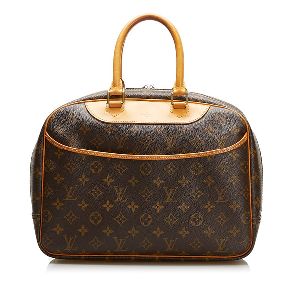 ルイ ヴィトン モノグラム ドーヴィル ハンドバッグ M47270 ブラウン PVC レザー レディース LOUIS VUITTON 【中古】