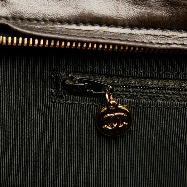 シャネル ココマーク トートバッグ ショルダーバッグ ブラック ゴールド ラムスキン レディース CHANEL 【中古】