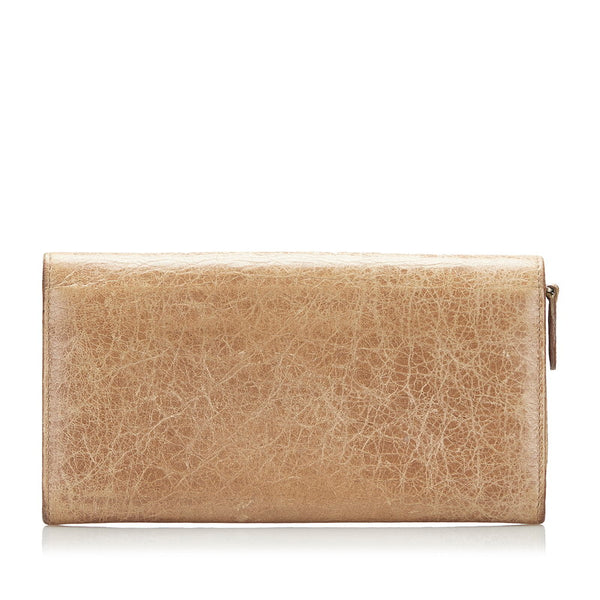 バレンシアガ ジャイアントマネー 長財布 233599 ベージュ レザー レディース BALENCIAGA 【中古】