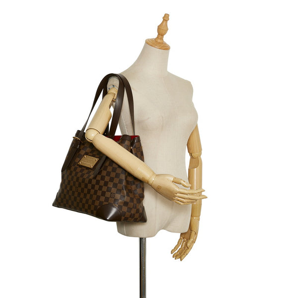 ルイ ヴィトン ダミエ ハムステッドMM ハンドバッグ トートバッグ N51204 ブラウン PVC レザー レディース LOUIS VUITTON 【中古】