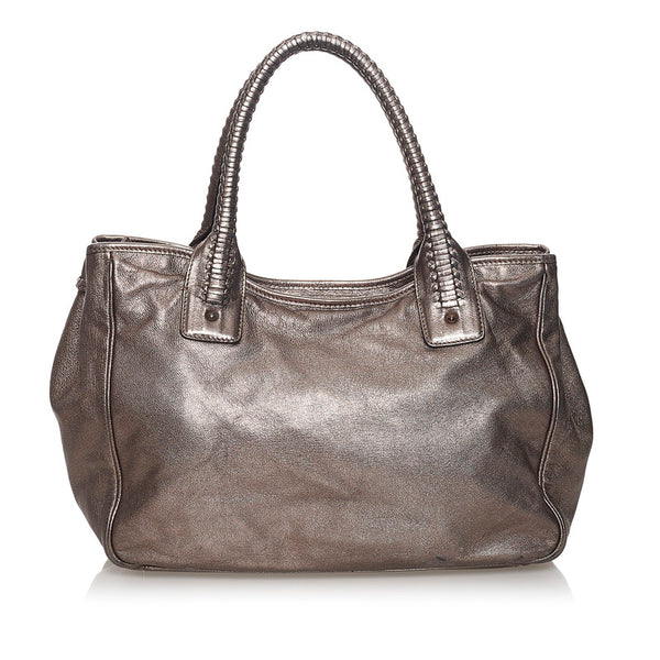 サルヴァトーレフェラガモ トートバッグ ハンドバッグ GG-21 B985 メタリックブラウン レザー レディース Salvatore Ferragamo 【中古】