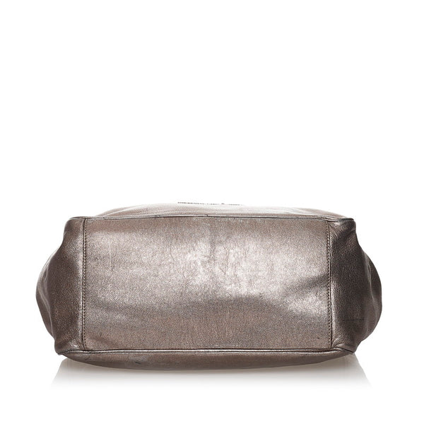 サルヴァトーレフェラガモ トートバッグ ハンドバッグ GG-21 B985 メタリックブラウン レザー レディース Salvatore Ferragamo 【中古】