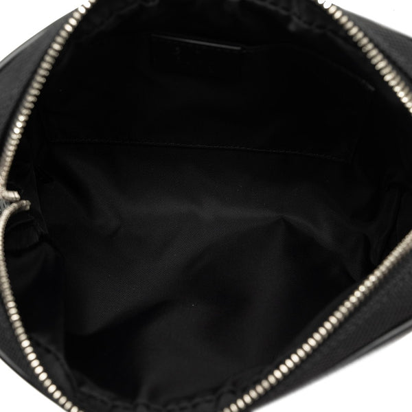 グッチ シェリーライン ボディバッグ ウエストバッグ 630919 ブラック キャンバス レザー レディース GUCCI 【中古】