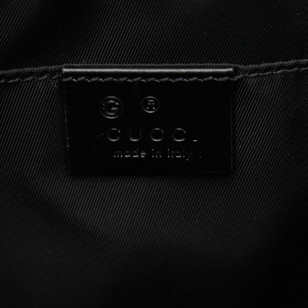 グッチ シェリーライン ボディバッグ ウエストバッグ 630919 ブラック キャンバス レザー レディース GUCCI 【中古】