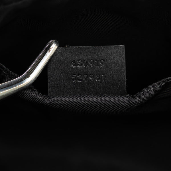 グッチ シェリーライン ボディバッグ ウエストバッグ 630919 ブラック キャンバス レザー レディース GUCCI 【中古】