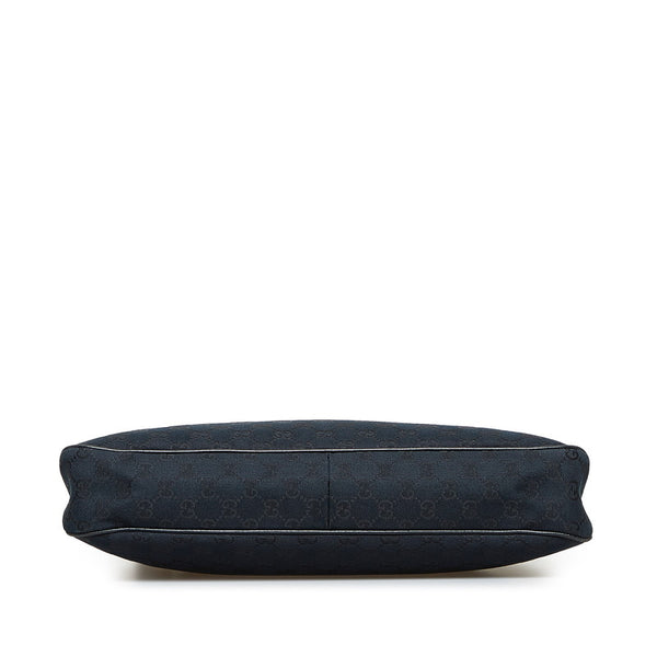 グッチ GGキャンバス ハンドバッグ トートバッグ 121023 ブラック キャンバス レザー レディース GUCCI 【中古】