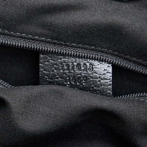 グッチ GGキャンバス ハンドバッグ トートバッグ 121023 ブラック キャンバス レザー レディース GUCCI 【中古】