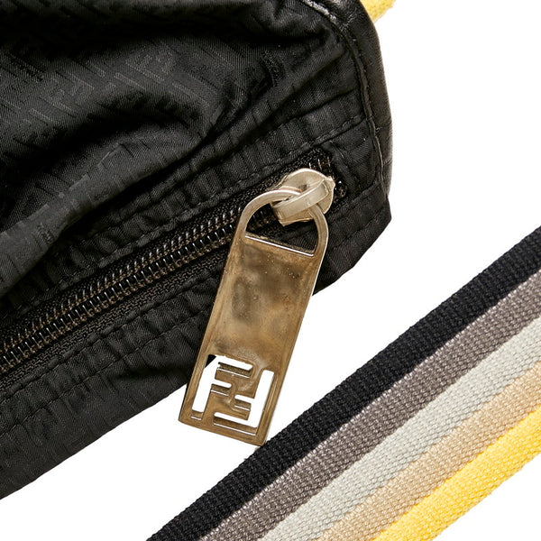 フェンディ 斜め掛け ショルダーバッグ ブラック ナイロン レザー レディース FENDI 【中古】