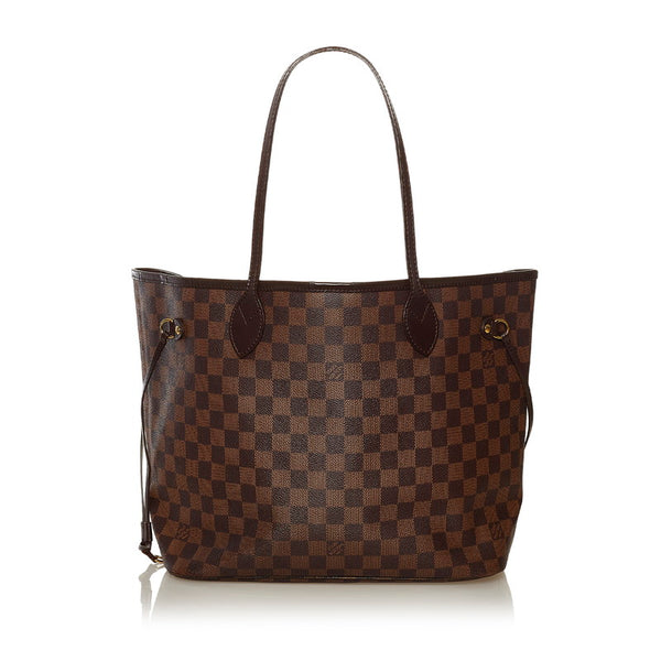 ルイ ヴィトン ダミエ ネヴァーフルMM トートバッグ N51105 ブラウン PVC レザー レディース LOUIS VUITTON 【中古】